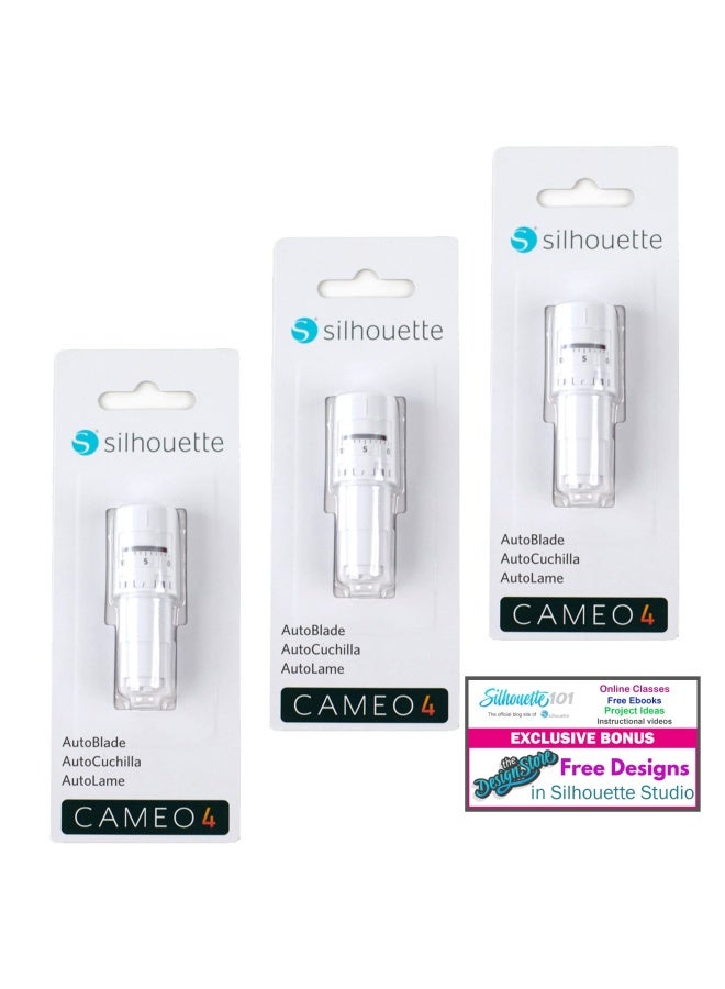 Silhouette America  Auto Blade 2 For Use With Cameo 4 -Pack Of 3 Blades