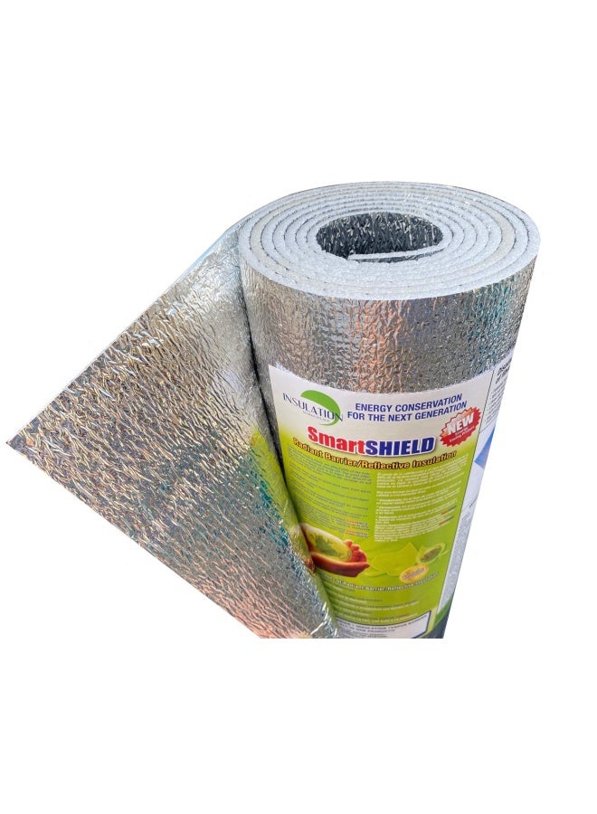 INSULATION MARKETPLACE SmartSHIELD -3mm 16 inchx25Ft Reflective Insulation roll  Foam Core Radiant Barrier  Thermal Insulation Shield - Engineered Foil