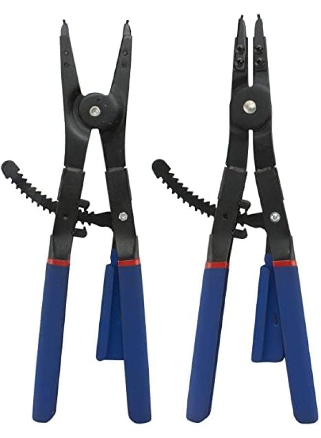 Hiltex  02016 16 Snap Ring Plier Set 2 Piece External And Internal Pliers Straight 45 90 Tips
