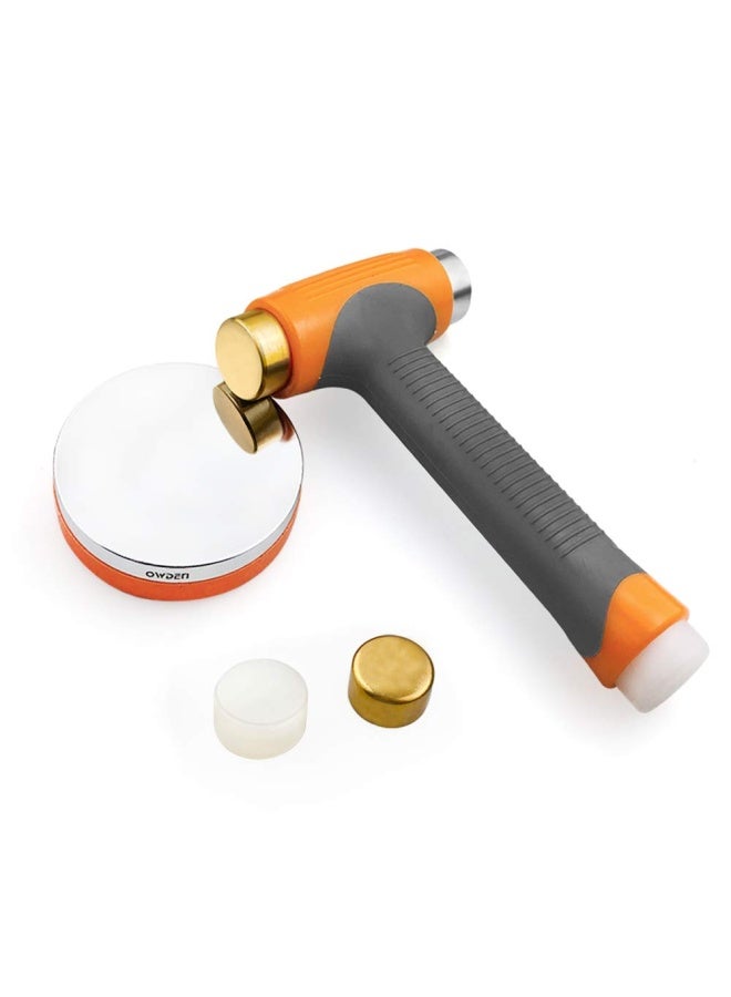 OWDEN Professional Jewelry metal stamps hammer with 2 replace hammer heads No-Rebound steel bench block set Jewelry stamping working tools Metal letter punch for brass aluminium copper leather marks.