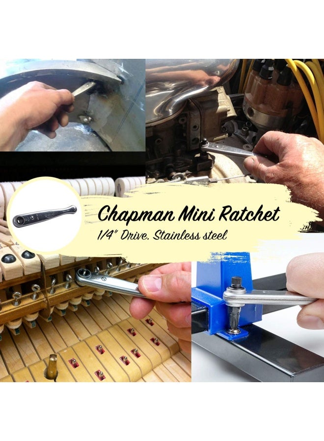 Mfg Cm 13 Mini Ratchet 1 4 Drive Usa Made Stainless Steel Ratchet With 20 Tooth Gear And 18 Degree Working Arc
