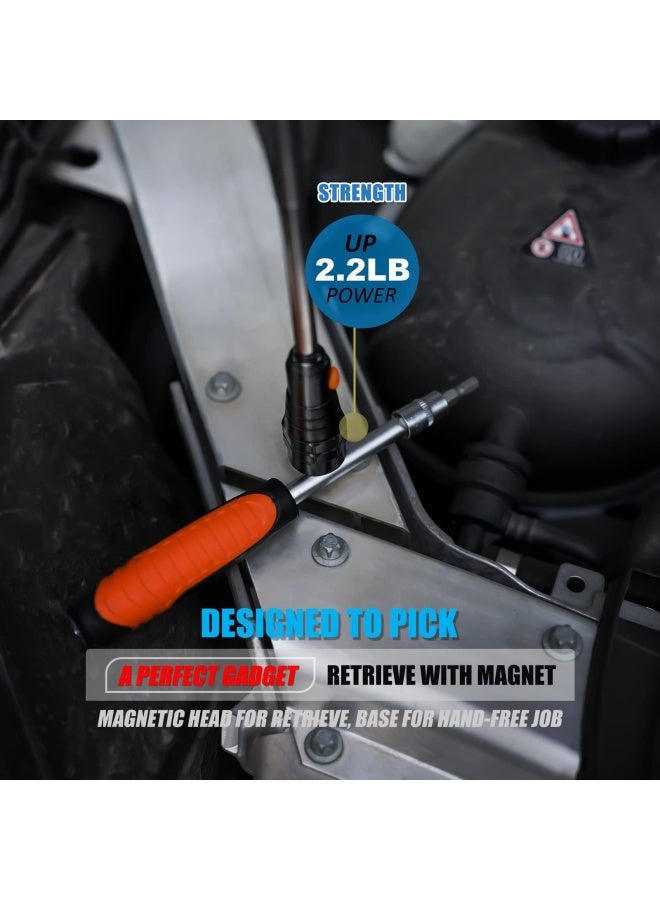Vibelite  Extendable Magnetic Flashlight With Telescoping Magnet Pickup Tool-Cool Gadgets Gifts Idea And Fathers Day Dad Gifts For Men Husband Dad Father Mechanic Tech Handyman Him Women