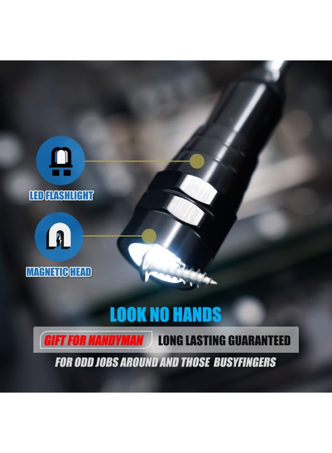Vibelite  Extendable Magnetic Flashlight With Telescoping Magnet Pickup Tool-Cool Gadgets Gifts Idea And Fathers Day Dad Gifts For Men Husband Dad Father Mechanic Tech Handyman Him Women