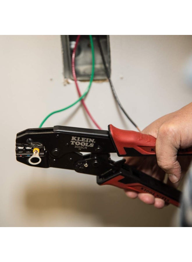 Crimper Tool Ratcheting Insulated Terminal Wire Crimper For 10 To 22 Awg Wire And Copper Cable 3005Cr