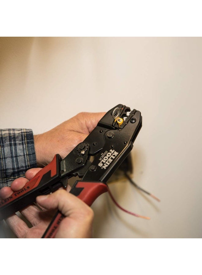 Crimper Tool Ratcheting Insulated Terminal Wire Crimper For 10 To 22 Awg Wire And Copper Cable 3005Cr