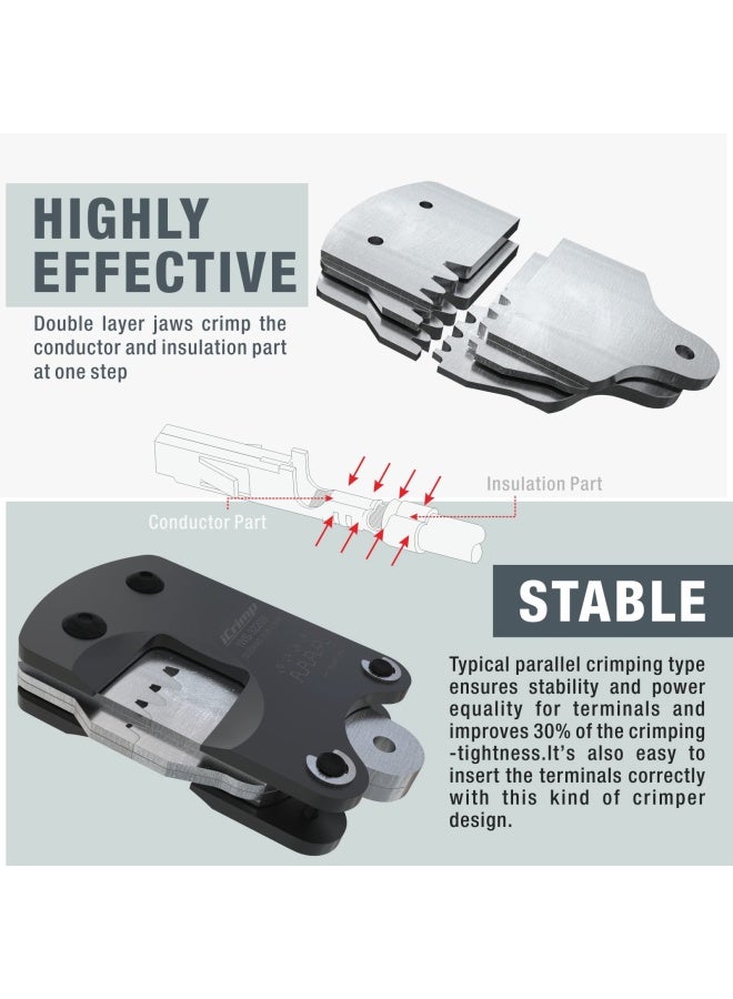 Iws-3220M Micro Connector Pin Crimping Tool 0.03-0.52Mm 32-20Awg Ratcheting Crimper For D-Sub Open Barrel Suits Molex Jst Jae Tyco-E