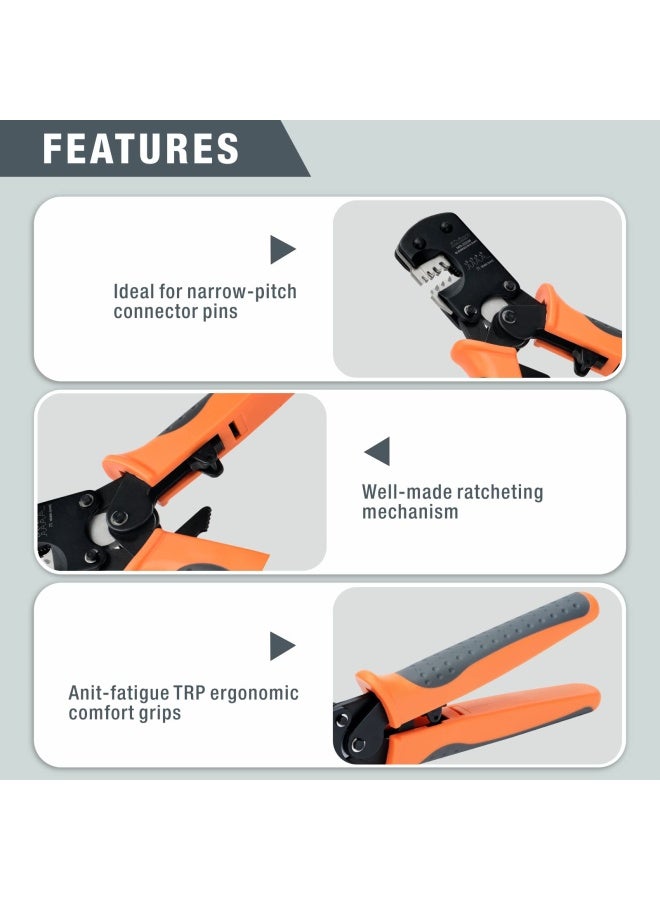 Iws-3220M Micro Connector Pin Crimping Tool 0.03-0.52Mm 32-20Awg Ratcheting Crimper For D-Sub Open Barrel Suits Molex Jst Jae Tyco-E