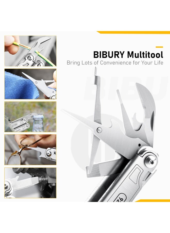 Gi Feet S For Men Dad  Multitool 19 In 1 Stainless Steel Multi Tool With Fold Able Pliers Screwdriver Sleeve Scissors Nylon Pouch Muti Tool For Camping Survival Hiking Hunting Repairing