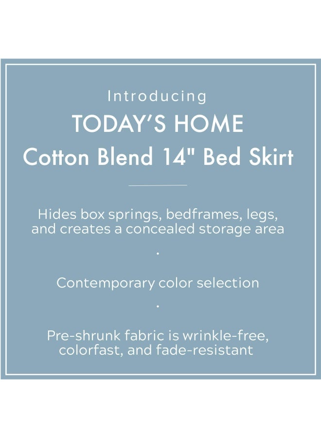 Today S Home Cotton Blend Bed Skirt Dust Ruffle Classic Tailored Styling 14 Drop King White Toh24914Whit04