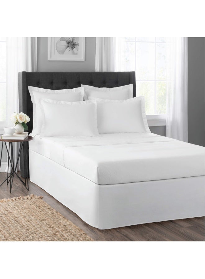 Today S Home Cotton Blend Bed Skirt Dust Ruffle Classic Tailored Styling 14 Drop King White Toh24914Whit04