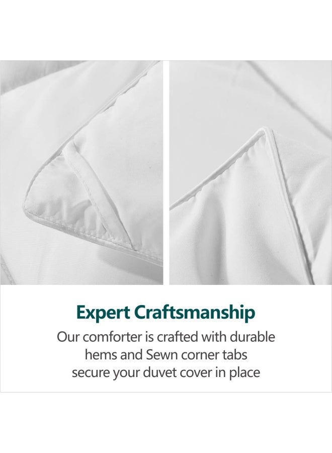 Soft Full Size Comforter Duvet Insert Lightweight Down Alternative Comforter With Corner Tabs Fluffy Reversible Breathable Microfiber White Comforter Full 82 X86