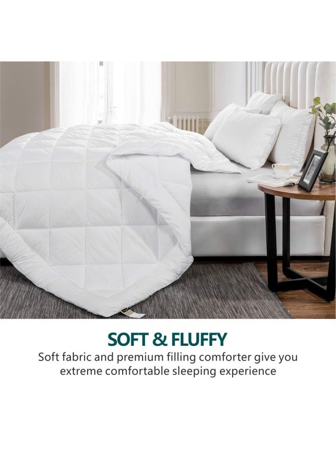 Soft Full Size Comforter Duvet Insert Lightweight Down Alternative Comforter With Corner Tabs Fluffy Reversible Breathable Microfiber White Comforter Full 82 X86