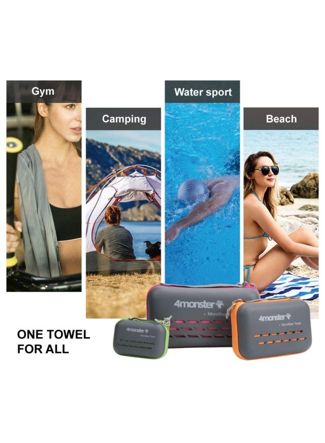 5Monster  Camping Towels Super Absorbent  Fast Drying Microfiber Travel Towel  Quick Dry Ultra Soft Compact Gym Towel for Swimming Beach Hiking Yoga Travel Sports Backpack