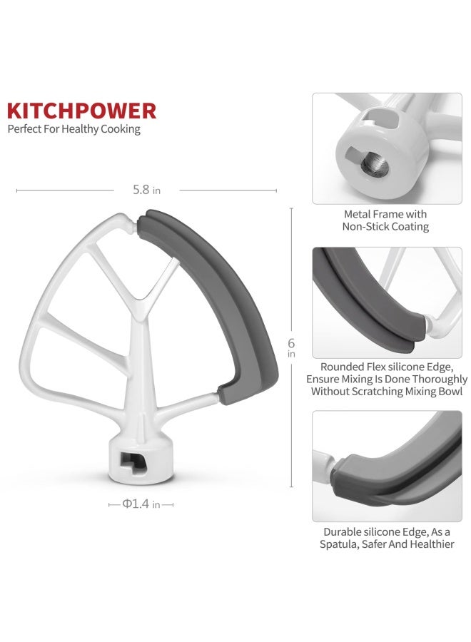 KITCHPOWER 4.5-5 Quart Flex Edge Beater for KitchenAid Tilt-Head Stand Mixers