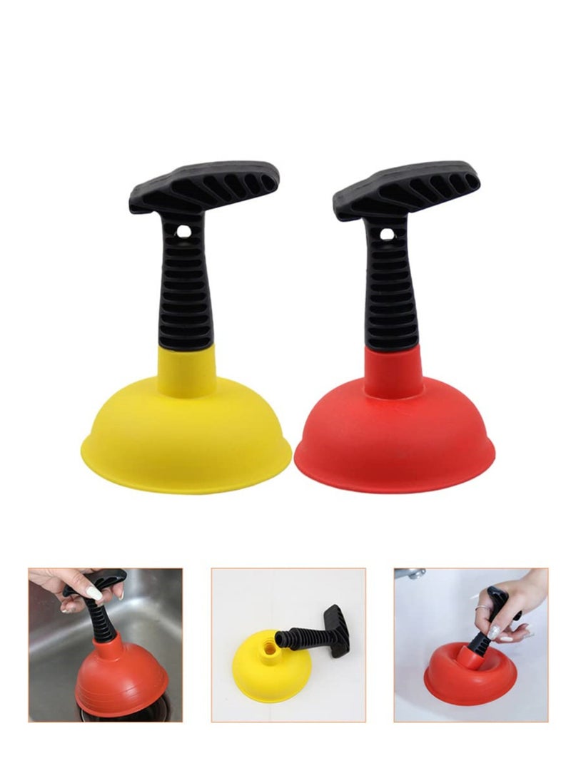 2Pcs Powerful Mini Sink Plunger Set, Effective Unclogging Tool for Bathroom, Kitchen, Shower, Bathtub, Toilet and RV Drains