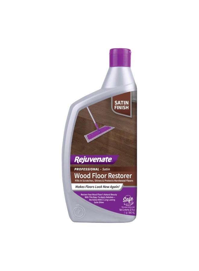 Rejuvenate Professional Wood Floor Restorer and Polish with Durable Finish Easy Mop On Application Satin Finish 32oz