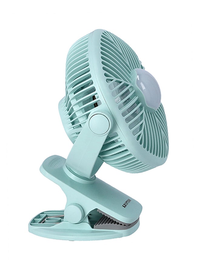Rechargeable Mini Fan with Hi Power Led Light, Lithium Battery, USB Charging, Charge and Full Charge Indicator, Portable, Lightweight and Baby Friendly KNF5405 Light Green