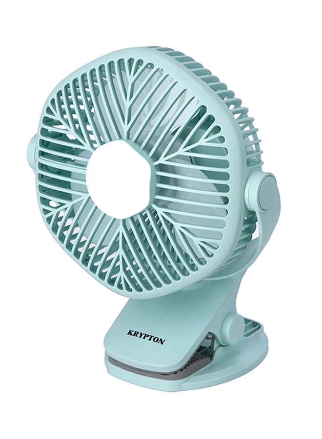 Rechargeable Mini Fan with Hi Power Led Light, Lithium Battery, USB Charging, Charge and Full Charge Indicator, Portable, Lightweight and Baby Friendly KNF5405 Light Green