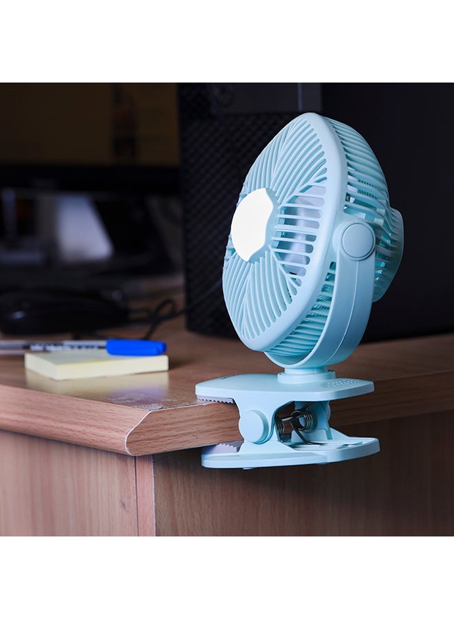 Rechargeable Mini Fan with Hi Power Led Light, Lithium Battery, USB Charging, Charge and Full Charge Indicator, Portable, Lightweight and Baby Friendly KNF5405 Light Green