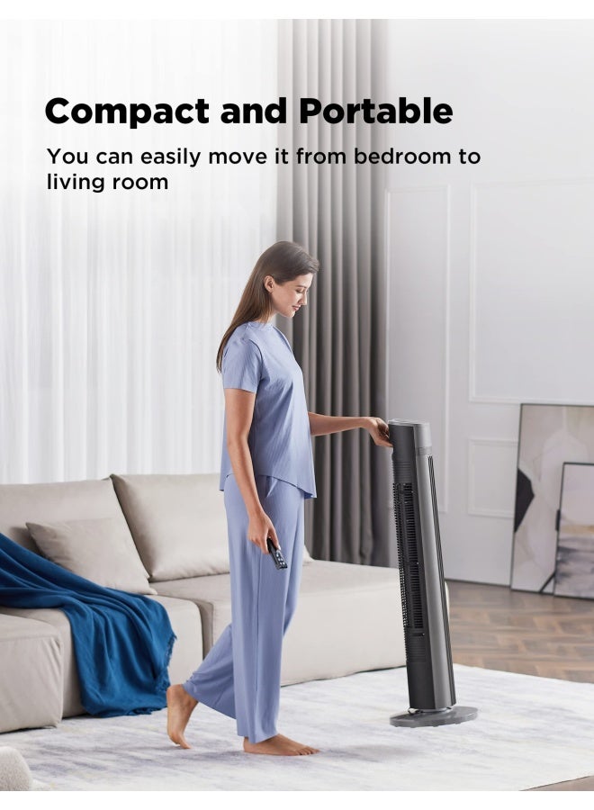 PELONIS 40Oscillating Tower Fan  Remote Control  Quiet Stand Up  3 Speed Settings  3 Modes 15Hour Timer  LED Display  for Bedroom Home Office Use Black