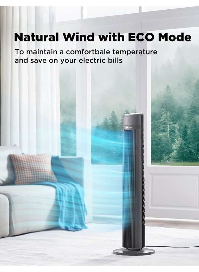 PELONIS 40Oscillating Tower Fan  Remote Control  Quiet Stand Up  3 Speed Settings  3 Modes 15Hour Timer  LED Display  for Bedroom Home Office Use Black