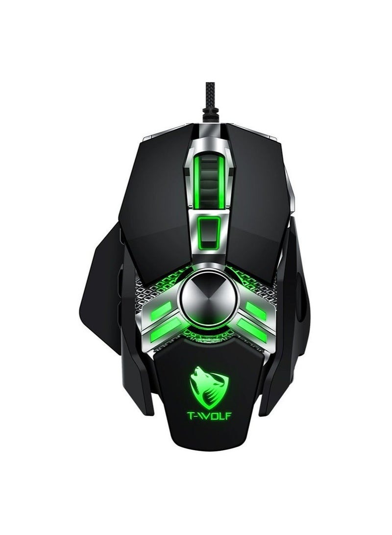 Essential Gaming Mouse: RGB Spectrum Backlit Ergonomic Mouse - 5 Programmable Buttons - Mechanical Switches - Backlight Modes up to 6400 DPI for Windows PC Gamers