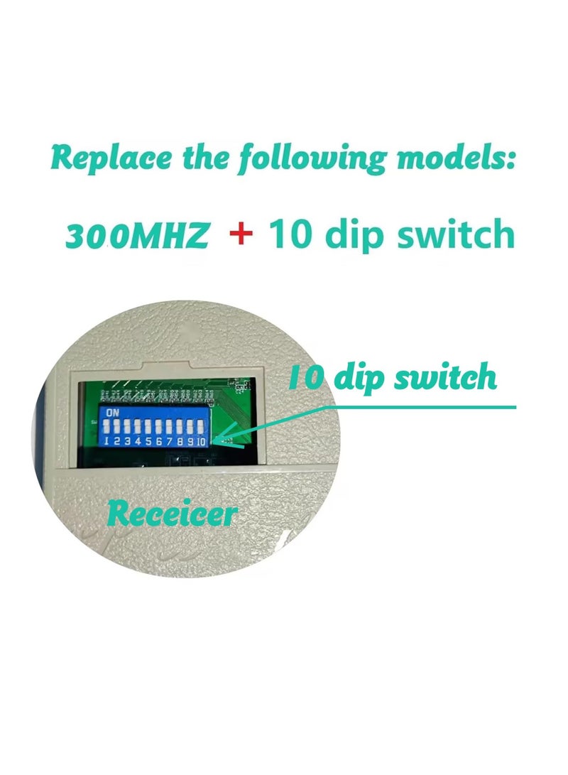 Replacement for Multicode Linear 3089 Garage Gate Door Opener Remote Transmitter,308911,MCS308911,10 dip Switch 300mhz,Grey