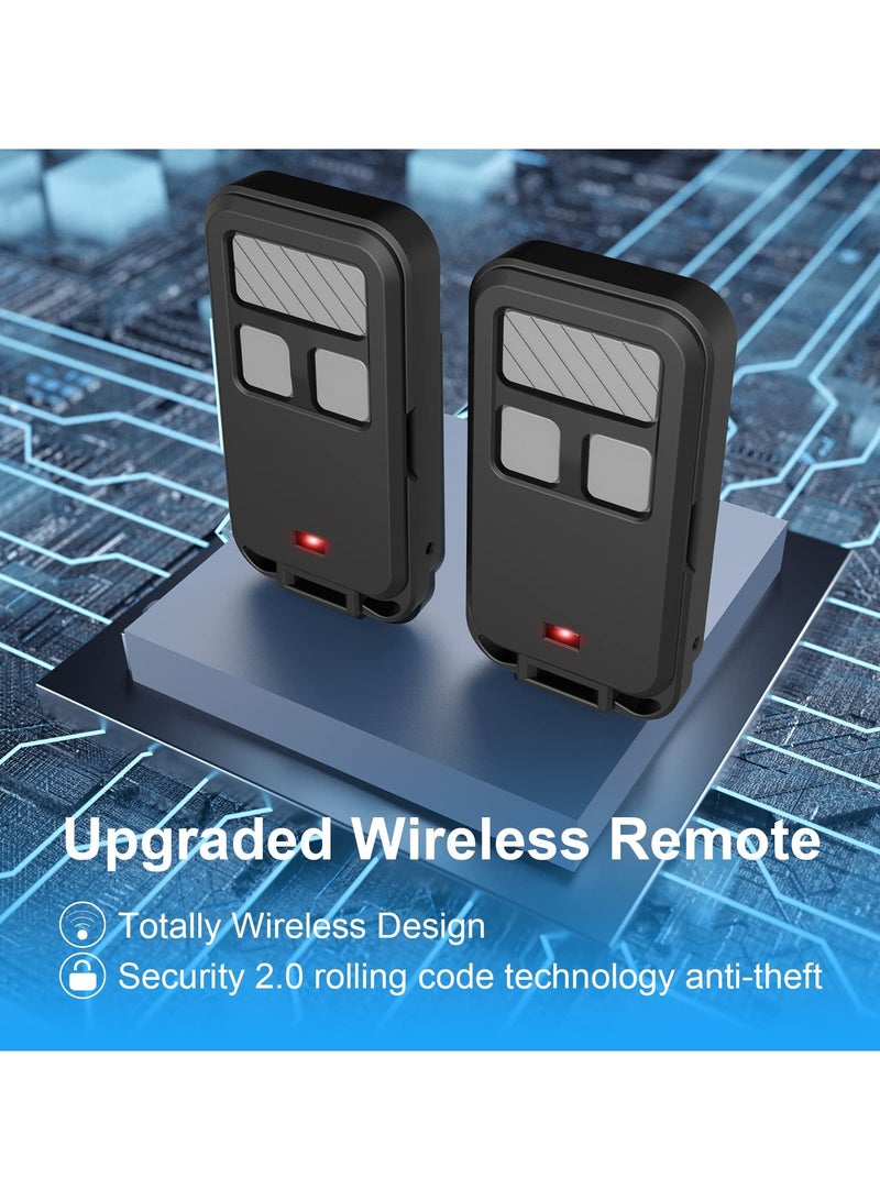 890MAX Garage Door Opener Remote, 2 Replacement for LiftMaster/Chamberlain/Craftsman, Universal 3-Button Garage Door Opener Remote with Mini Key Chain for Purple Red Yellow Orange Green Learn Buttons