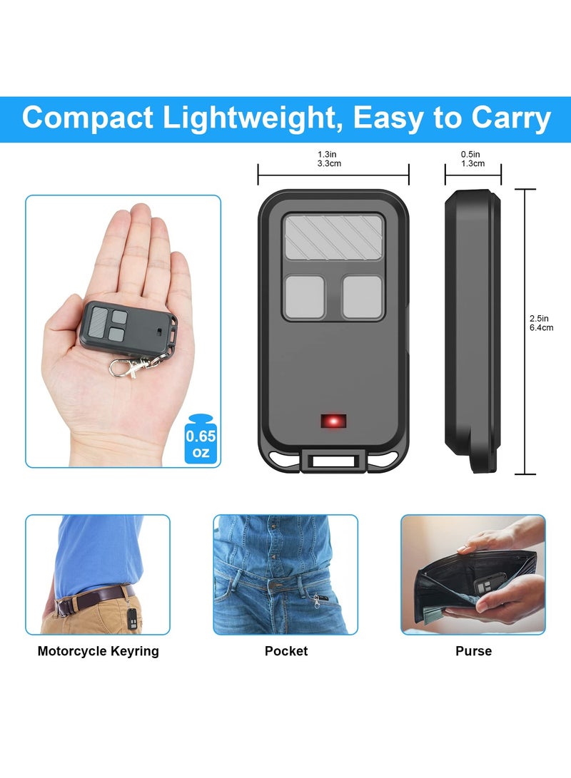 890MAX Garage Door Opener Remote, 2 Replacement for LiftMaster/Chamberlain/Craftsman, Universal 3-Button Garage Door Opener Remote with Mini Key Chain for Purple Red Yellow Orange Green Learn Buttons