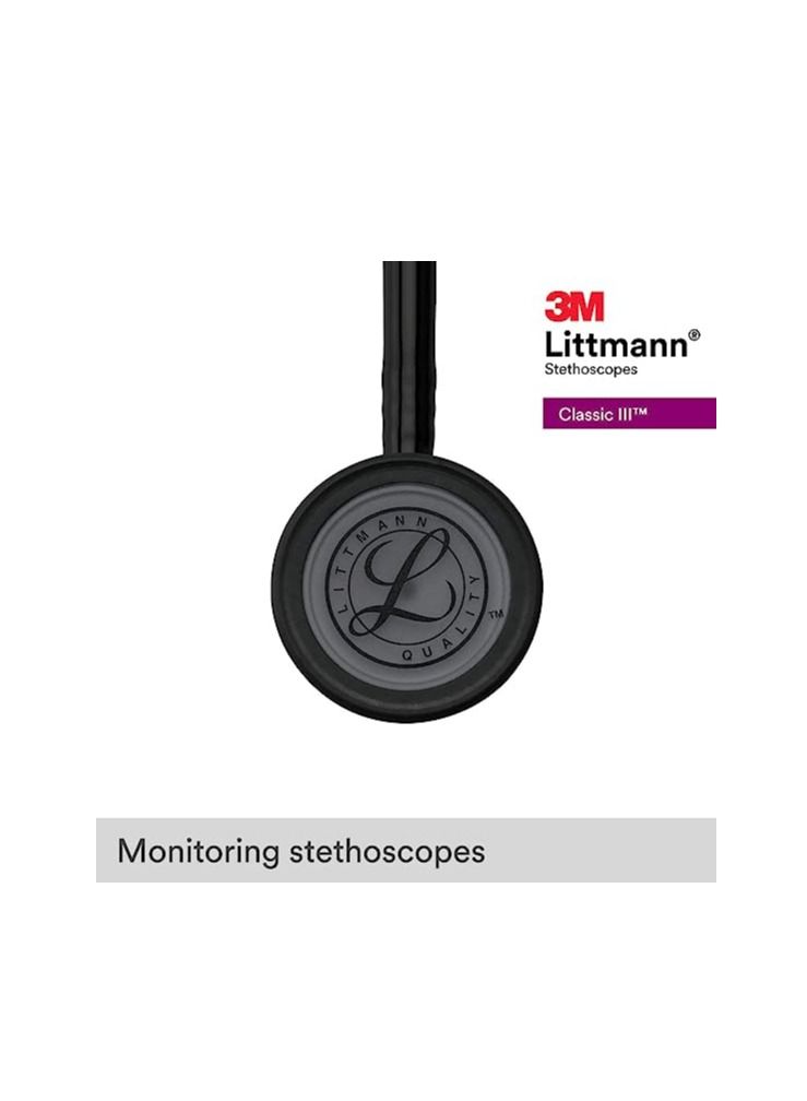 3M™ Littmann® Classic III™ Stethoscope, Black Edition Chestpiece, Black Tube, 27 inch, 5803