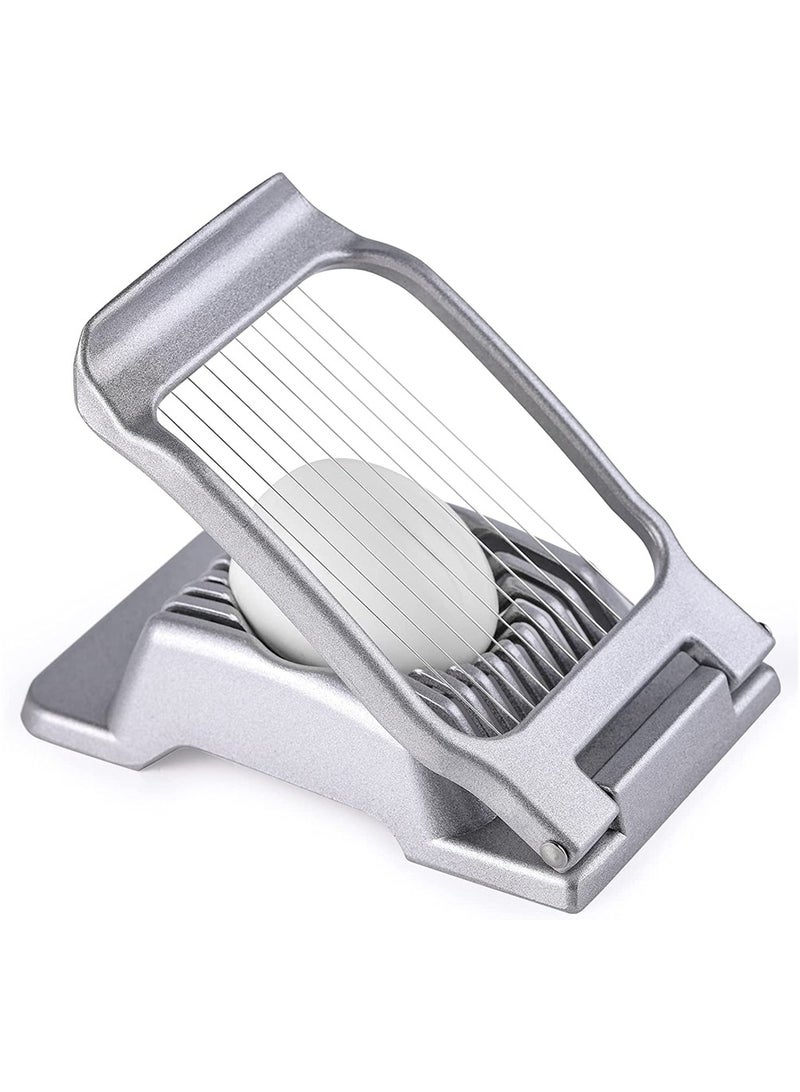 Heavy Duty Egg Slicer for Hard Boiled Eggs, Stainless Steel Wire Cutter, Dishwasher Safe, Perfect for Eggs & Soft Fruits like Strawberries