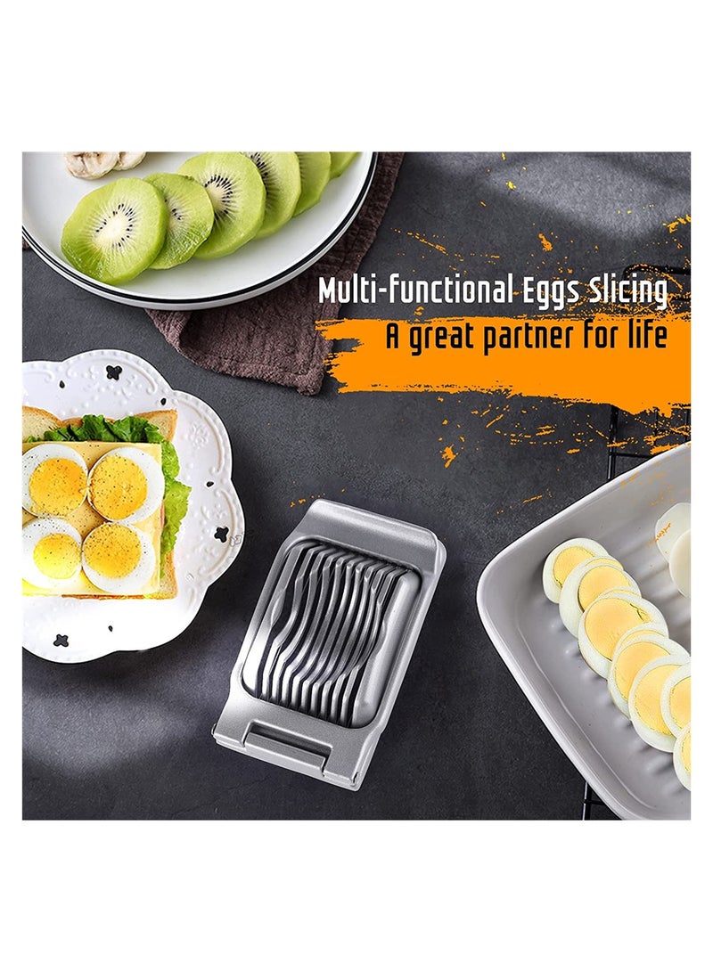 Heavy Duty Egg Slicer for Hard Boiled Eggs, Stainless Steel Wire Cutter, Dishwasher Safe, Perfect for Eggs & Soft Fruits like Strawberries