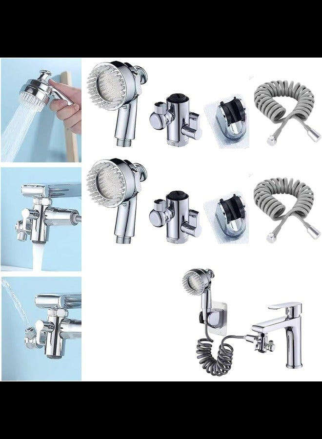 Multifunction Universal Water Taps, 3-in-1 Multifunctional Faucet with 360° Rotating Faucet and Massage Shower Head, Universal Splash Filter Faucet for Daily Washing