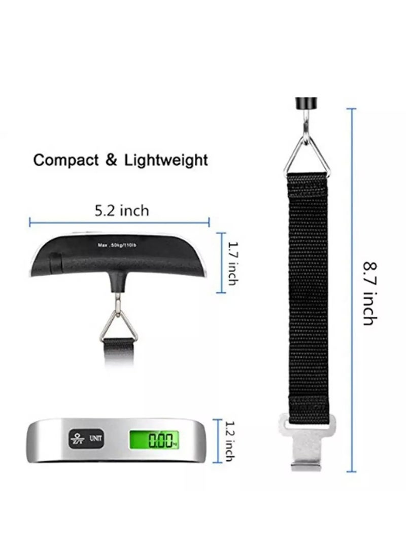 Portable Scale Digital LCD Display 110lb/50kg Electronic Luggage Hanging Weighing Scale for Suitcase Travel  Bag Weight Balance