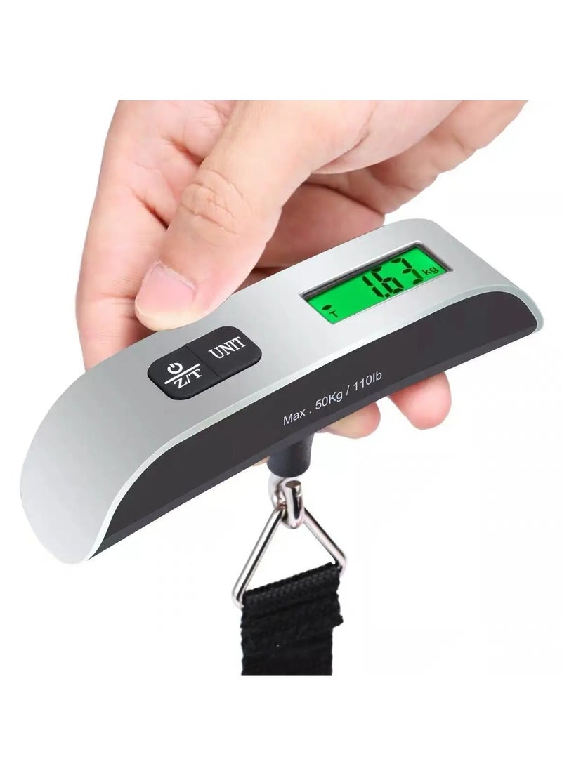 Portable Scale Digital LCD Display 110lb/50kg Electronic Luggage Hanging Weighing Scale for Suitcase Travel  Bag Weight Balance