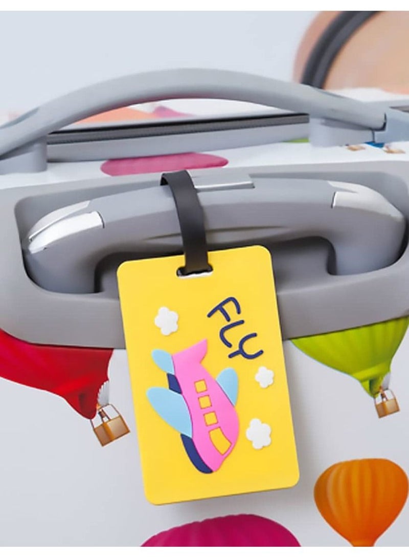 Luggage Tag, 4 Piece Suitcase Luggage Tags Handbag Travel Bag School Bag Handbag Instrument Tag Name Address Tag with Information Card Stock and Hanging Buckle