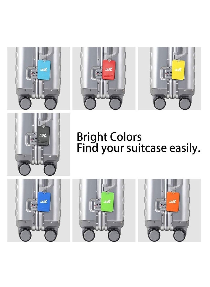 Luggage Tags, Luggage Identifiers with Lanyard and Name ID Card, Pvc Plastic Soft Glue Plane Travel Card for Baggage Handbag Backpack, Colorful Secure Travel Luggage Labels for Travel, 5Pcs