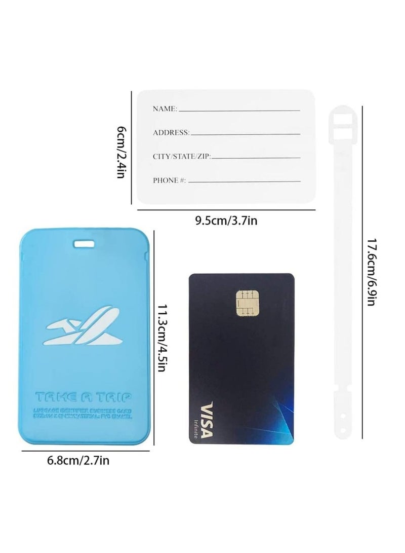 Luggage Tags, Luggage Identifiers with Lanyard and Name ID Card, Pvc Plastic Soft Glue Plane Travel Card for Baggage Handbag Backpack, Colorful Secure Travel Luggage Labels for Travel, 5Pcs