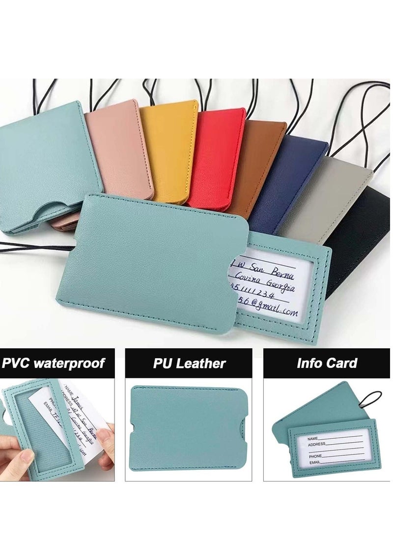 6Pcs Luggage Tags for Suitcases PU Leather Baggage Labels Suitcase Label Travel ID Identity Privacy Protection Wedding Gift