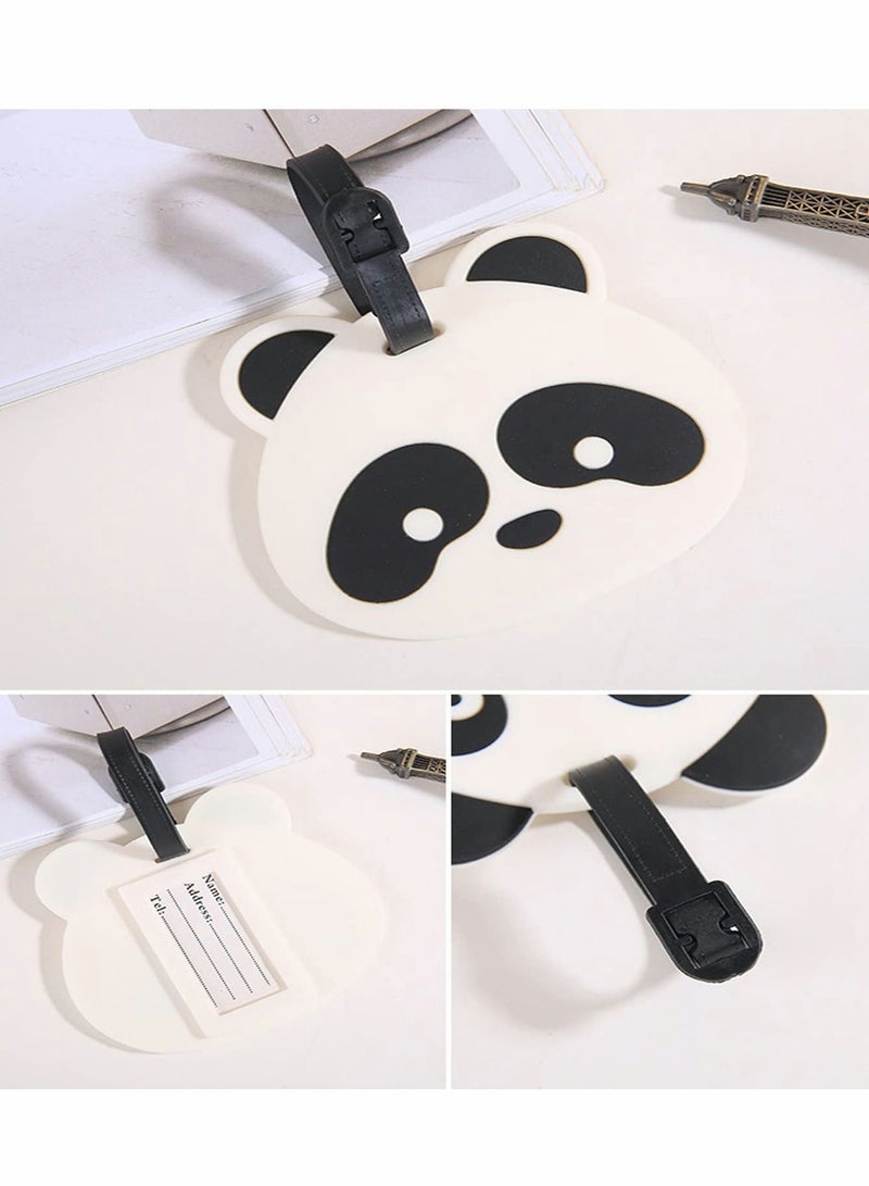 Luggage Tags, Lovely Panda Tags for Suitcases Travel Id Bag Tag Accessories, Name Address Tel Gifts Men/Women（4 Pcs）