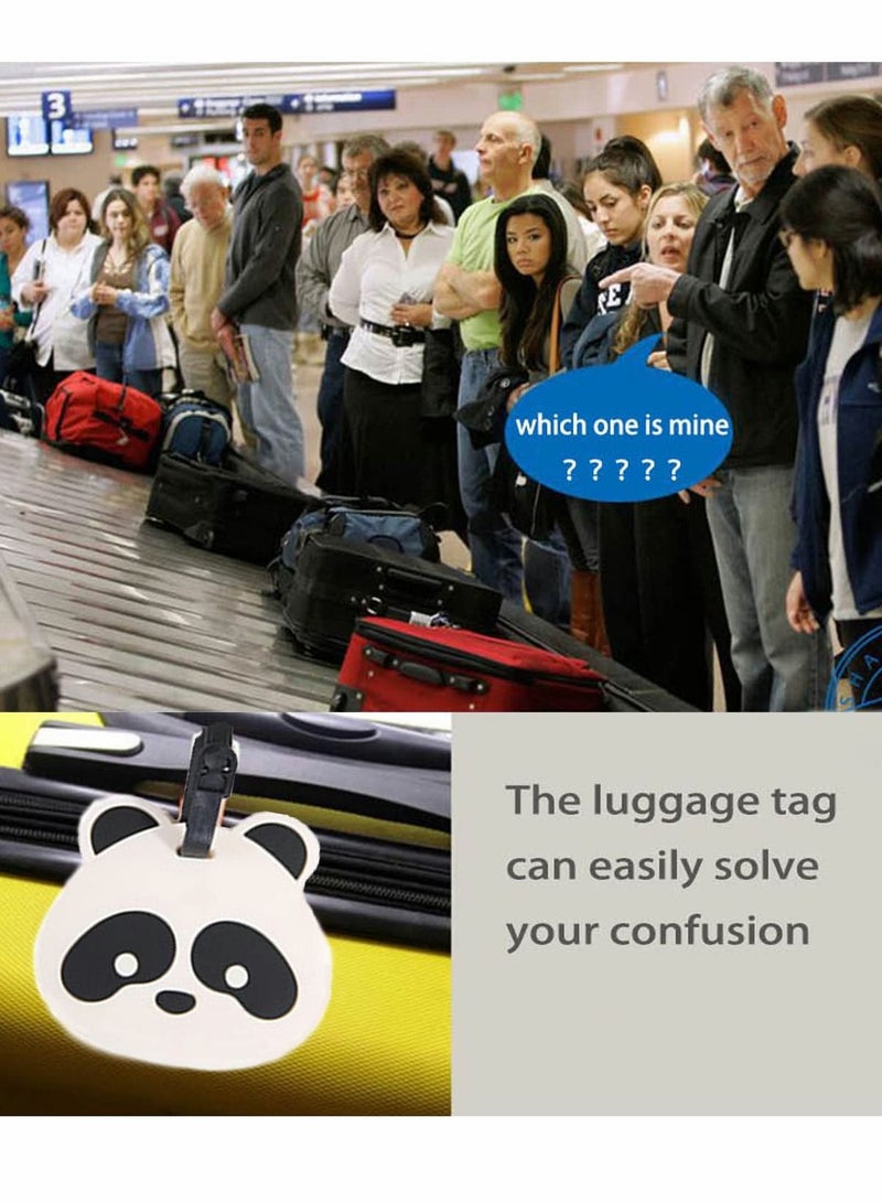 Luggage Tags, Lovely Panda Tags for Suitcases Travel Id Bag Tag Accessories, Name Address Tel Gifts Men/Women（4 Pcs）