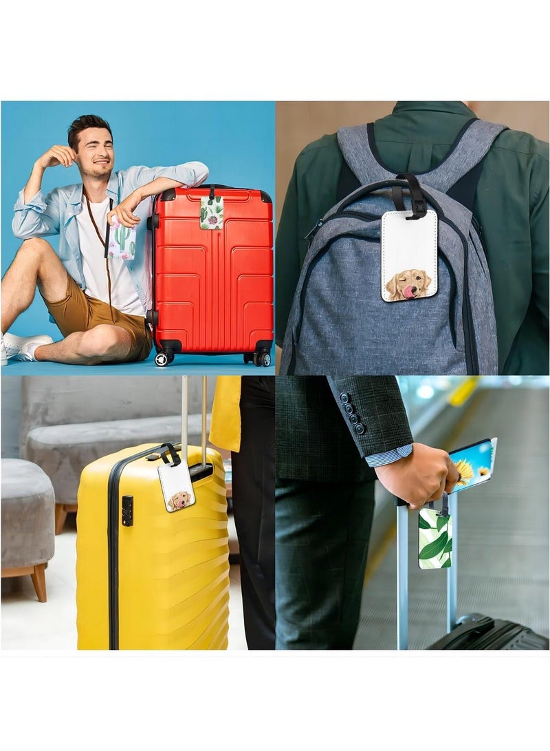 Sublimation Luggage Tags, 4 Pcs PU Leather Name Tags Blank Suitcase Tags Heat Transfer Bag Tags Business ID Card Holders Travel ID Tags for DIY Travel Suitcase Sports Bags Holder Rectangle