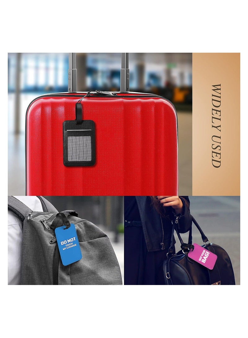 Sublimation Luggage Tags, 4 Pcs PU Leather Name Tags Blank Suitcase Tags Heat Transfer Bag Tags Business ID Card Holders Travel ID Tags for DIY Travel Suitcase Sports Bags Holder Rectangle