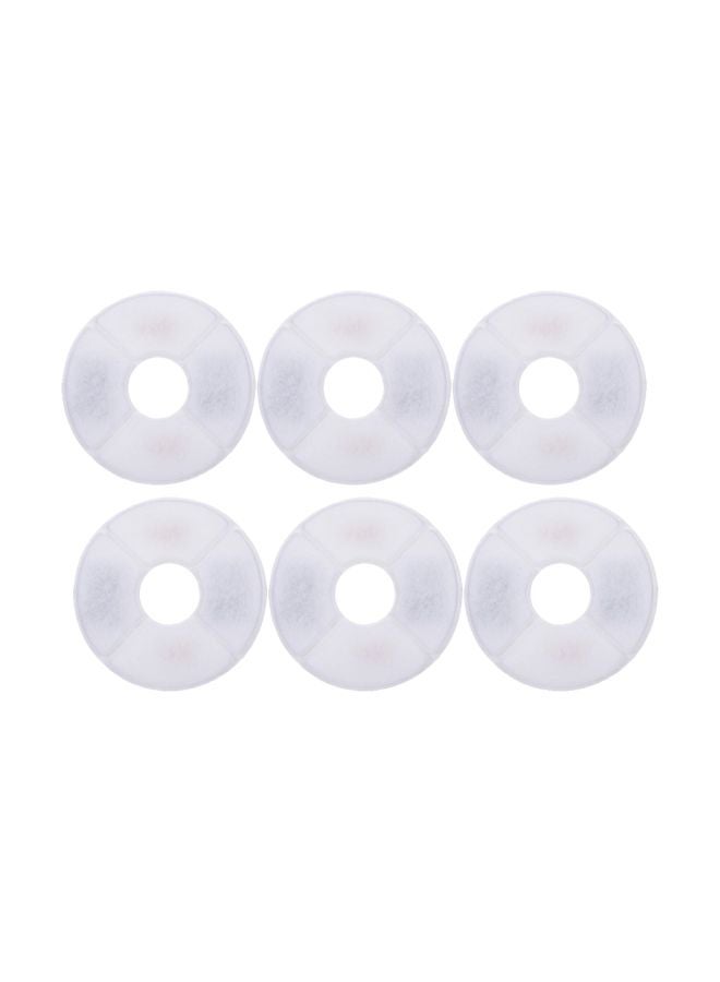 6-Piece Replacement Filters For Flower Fountain Set White 14x8x13cm