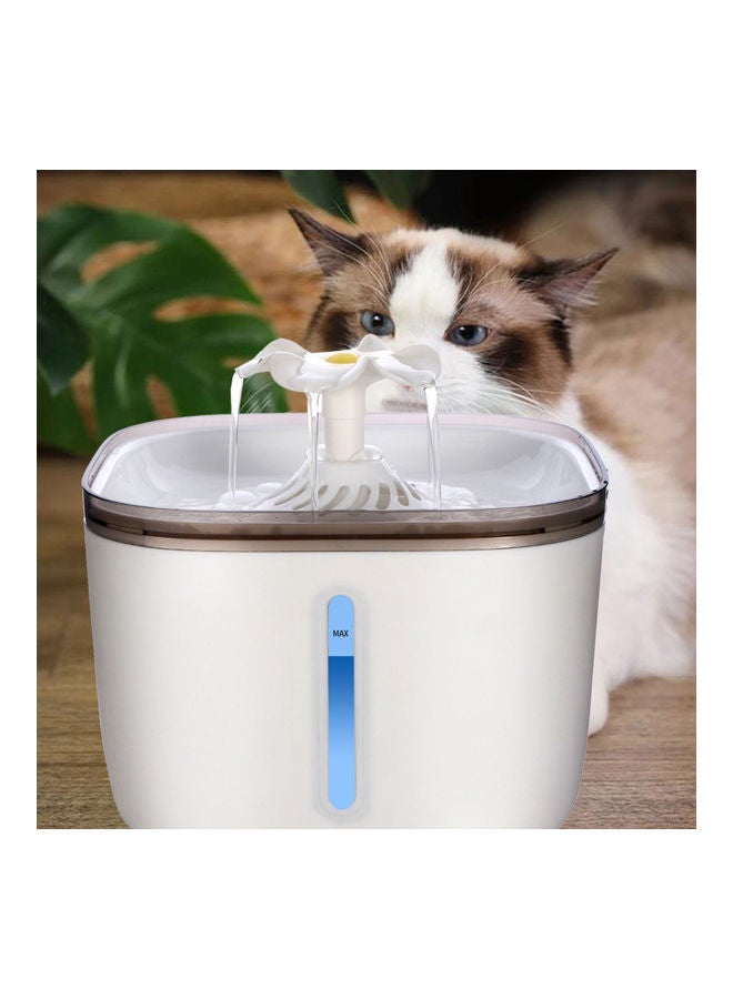 4-Piece Automatic Pet Water Fountain White 9x6x9cm