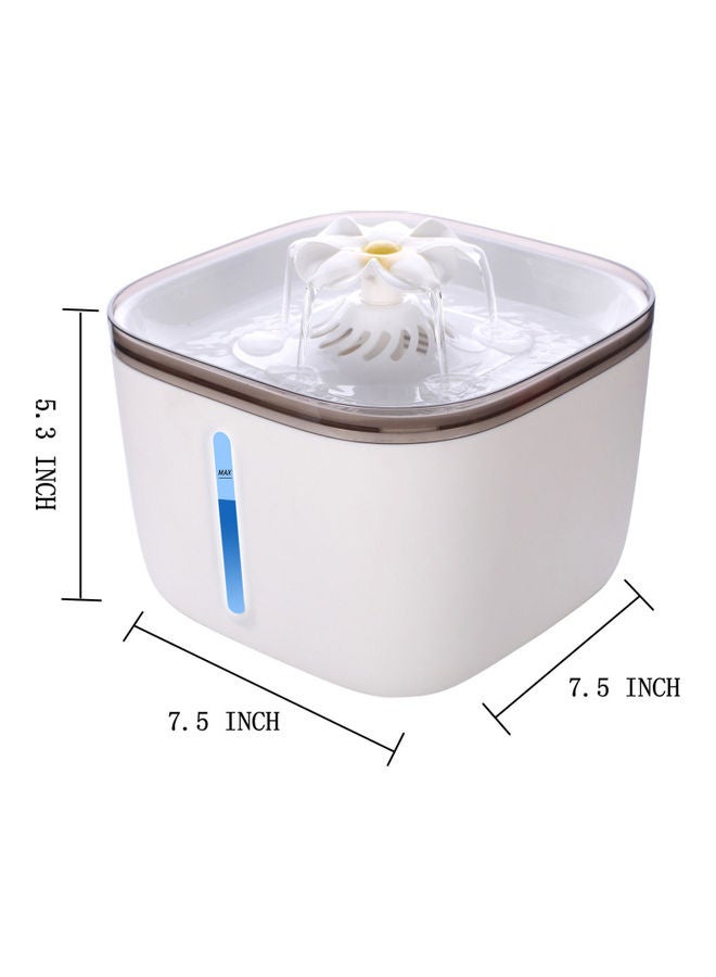 4-Piece Automatic Pet Water Fountain White 9x6x9cm