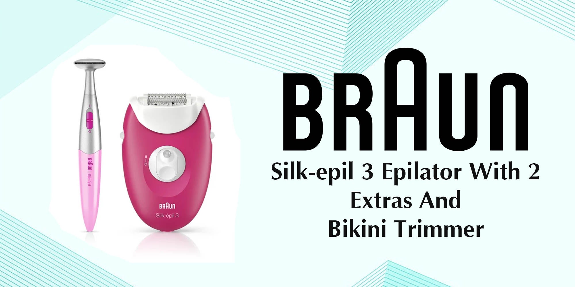 Silk-Épil 3 Epilator With 2 Extras And Bikini Trimmer Pink