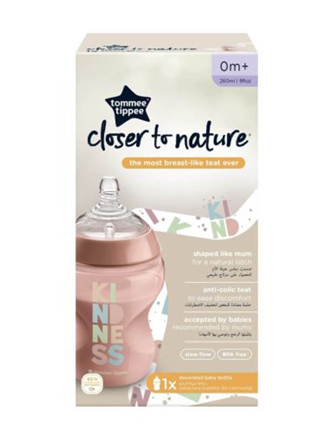 Pack Of 1 Closer To Nature Baby Bottle Slow Flow Anti Colic Valve 0 Months+ 260 ml - Assorted