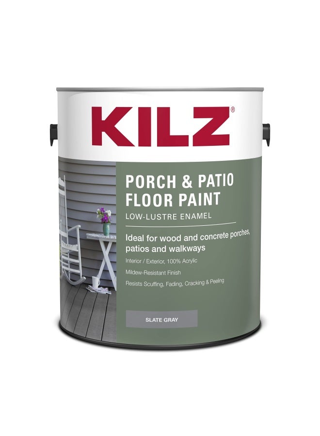 Interior Exterior Enamel Porch And Patio Latex Floor Paint Low-Lustre Slate Grey 1 Gallon