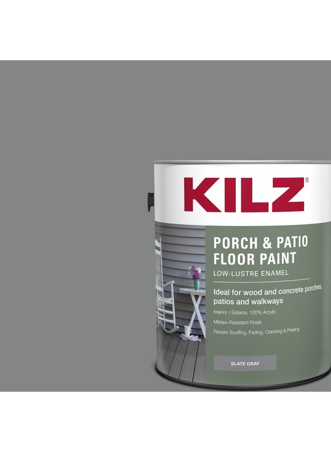 Interior Exterior Enamel Porch And Patio Latex Floor Paint Low-Lustre Slate Grey 1 Gallon